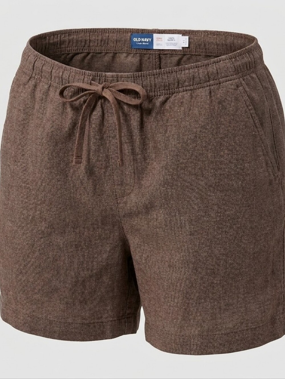 Old Navy Plus Size Brown Linen Cotton Jogger Elastic Waist Women Shorts XXXL